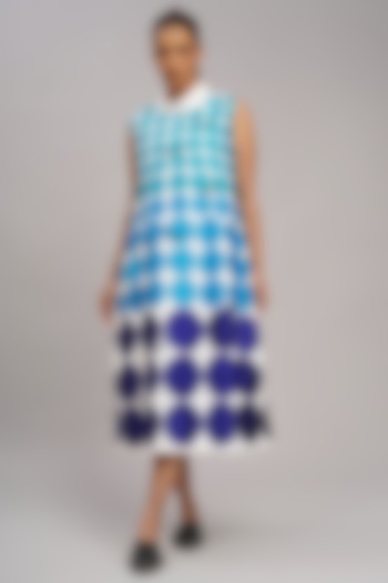 Ivory Chanderi Machine Embroidered Vacation Dress by Taika By Poonam Bhagat at Pernia's Pop Up Shop