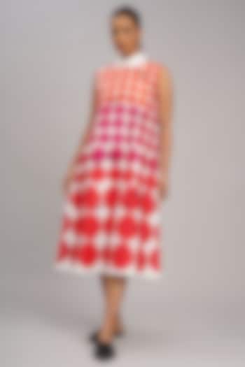 Ivory Chanderi Machine Embroidered Vacation Dress by Taika By Poonam Bhagat at Pernia's Pop Up Shop