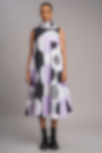 Multi-Colored Linen Printed & Embroidered Vacation Dress by Taika By Poonam Bhagat at Pernia's Pop Up Shop