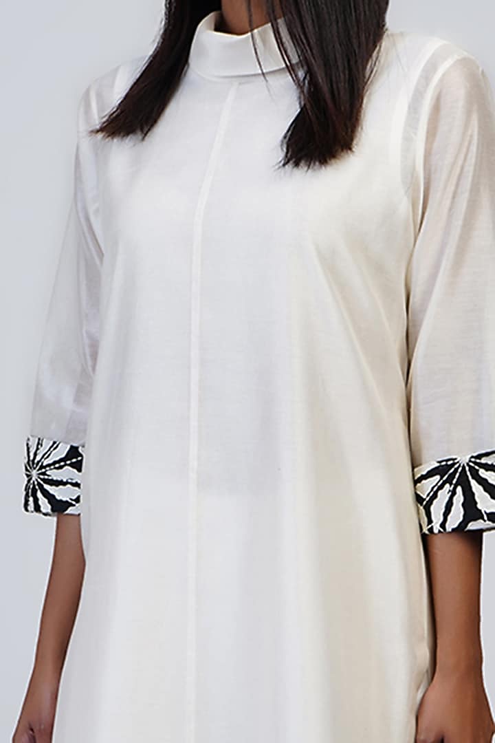 Ivory & Black Embroidered Tunic Set by Taika By Poonam Bhagat at Pernia's Pop Up Shop