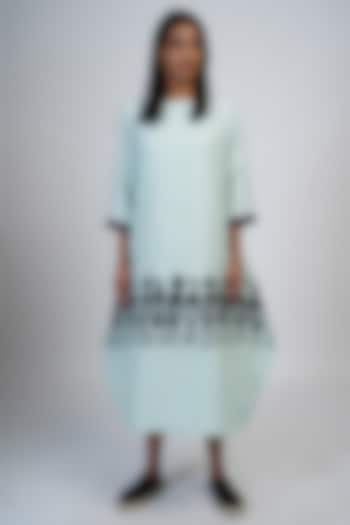 Pale Aqua Cocoon Dress With Applique Work by Taika By Poonam Bhagat at Pernia's Pop Up Shop