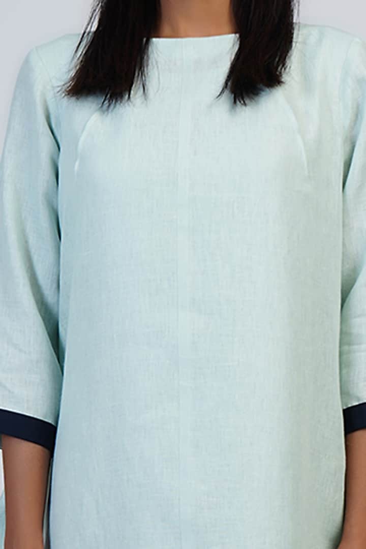 Pale Aqua Cocoon Vacation Dress With Applique Work by Taika By Poonam Bhagat at Pernia's Pop Up Shop