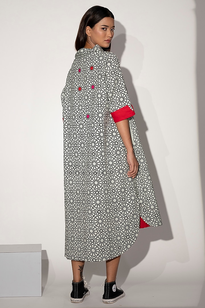 Ivory Embroidered Midi Vacation Dress by Taika By Poonam Bhagat at Pernia's Pop Up Shop