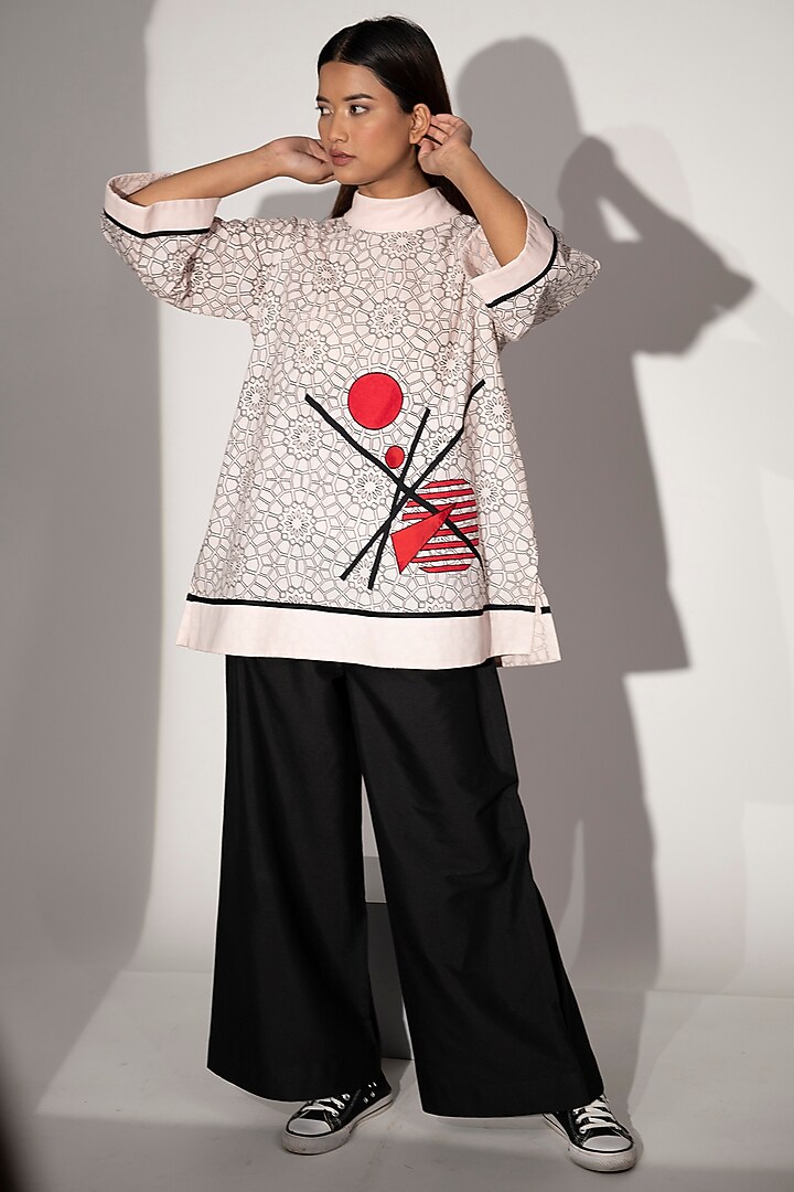 Black Cotton Silk Pant Set by Taika By Poonam Bhagat at Pernia's Pop Up Shop