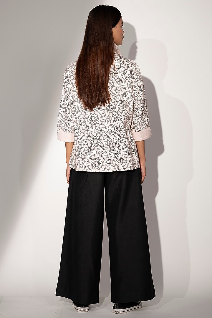 Black Cotton Silk Pant Set by Taika By Poonam Bhagat at Pernia's Pop Up Shop