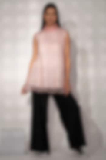 Black Cotton Silk Pant Set by Taika By Poonam Bhagat at Pernia's Pop Up Shop