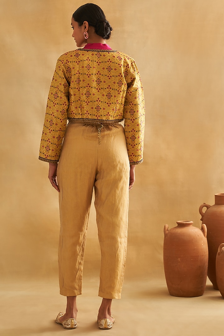 Multi-Coloured Tifli Brocade Embroidered Bomber Jacket Set by Taisha at Pernia's Pop Up Shop
