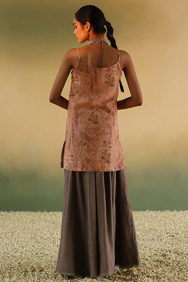 Grey Cotton Chanderi Gharara Set by Taisha at Pernia's Pop Up Shop
