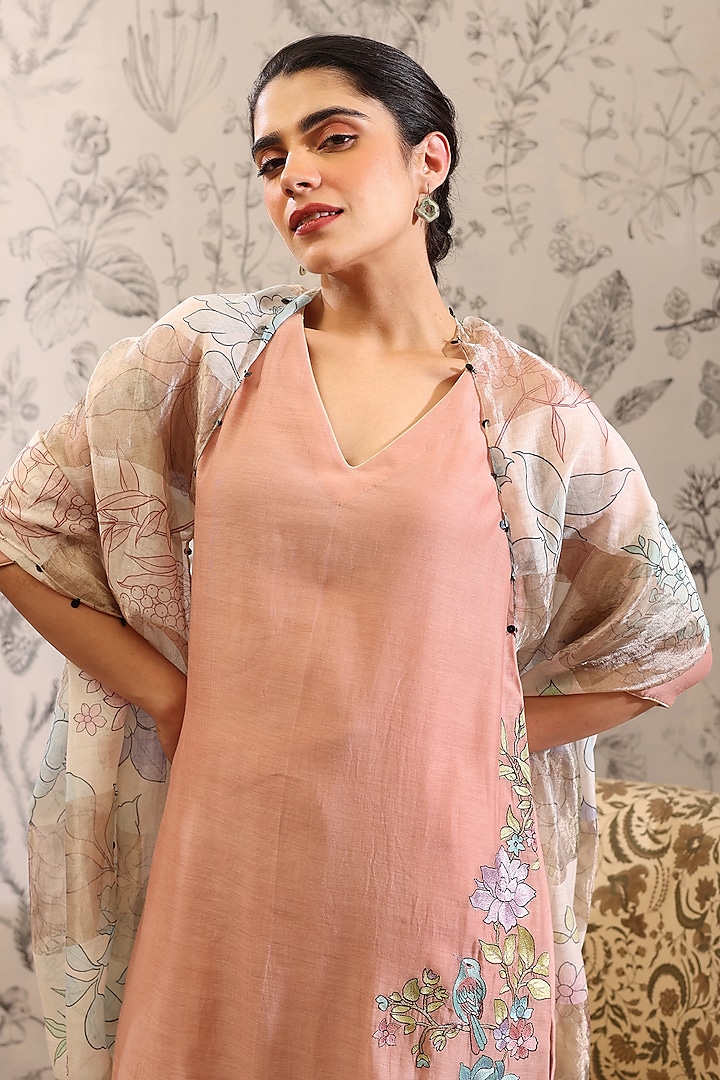 Multi-Colored Malai Chanderi Kurta Set by Taisha at Pernia's Pop Up Shop