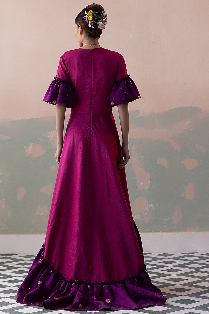 Multi-Colored Pure Silk Tissue Engagement Gown by Taisha at Pernia's Pop Up Shop