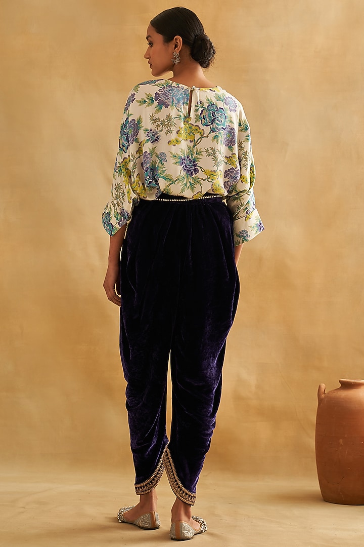 White Pure Thin Silk Printed Co-Ord Set by Taisha at Pernia's Pop Up Shop