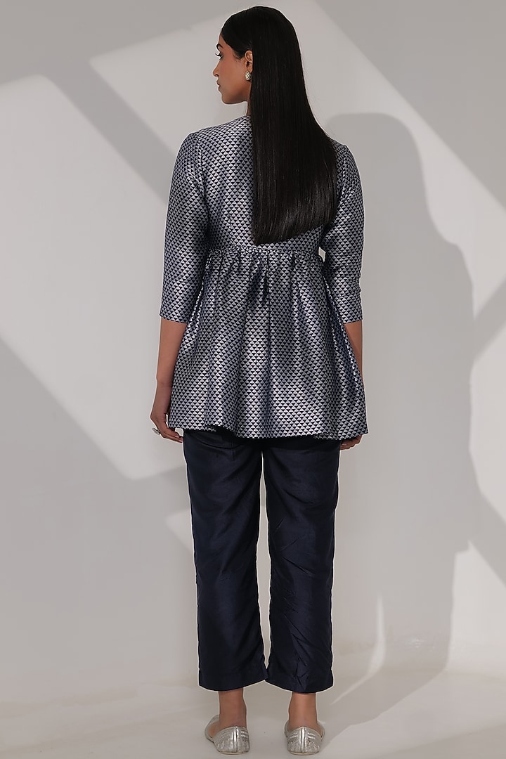 Grey Pure Katan Silk Co-Ord Set by Taisha at Pernia's Pop Up Shop