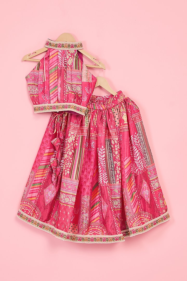 Multi-Colored Art Silk Digital Printed Lehenga Set For Girls by TAMASHA at Pernia's Pop Up Shop