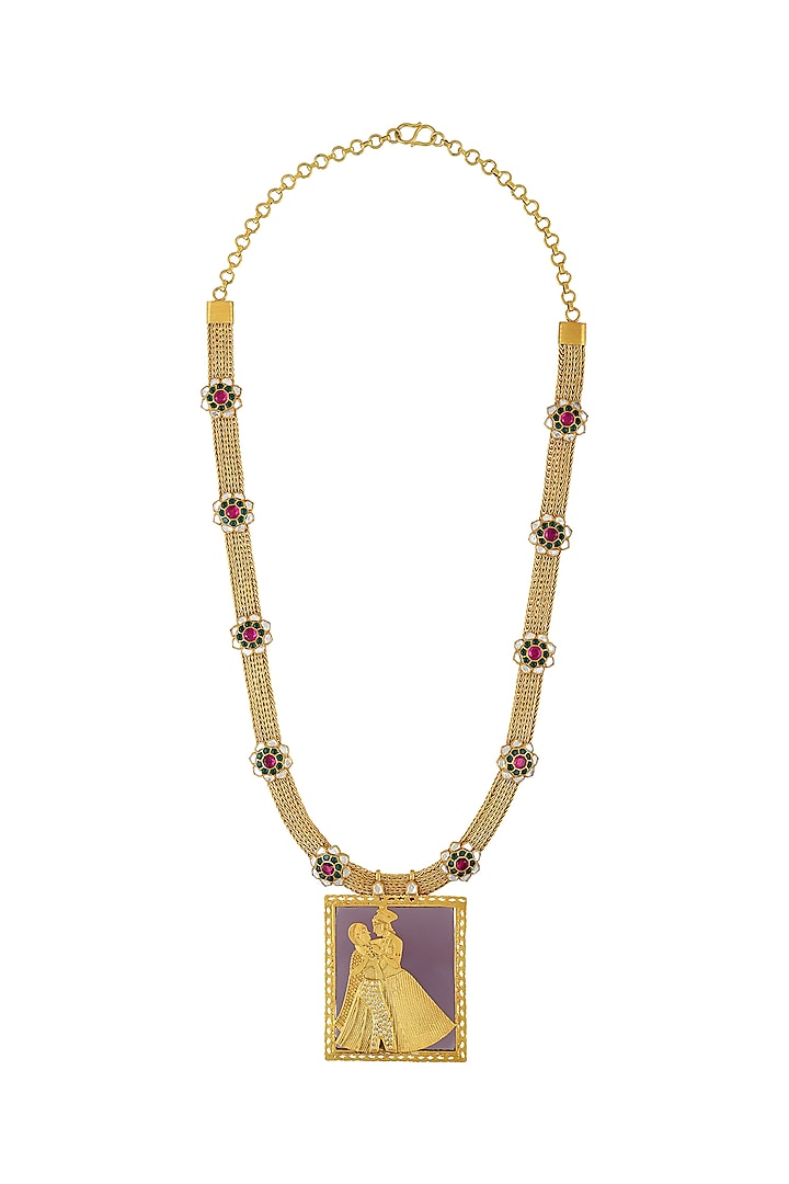 Gold Finish Raja Rani Necklace In Sterling Silver by Tribe Amrapali at  Pernia's Pop Up Shop
