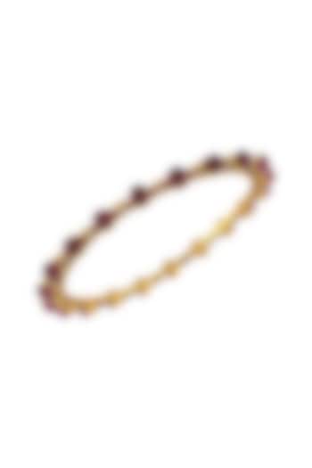 Gold Finish Glass Bangle In Sterling Silver by Tribe Amrapali at Pernia's Pop Up Shop