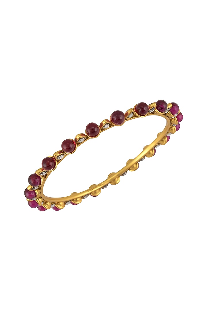Gold Finish Glass Bangle In Sterling Silver by Tribe Amrapali at Pernia's Pop Up Shop