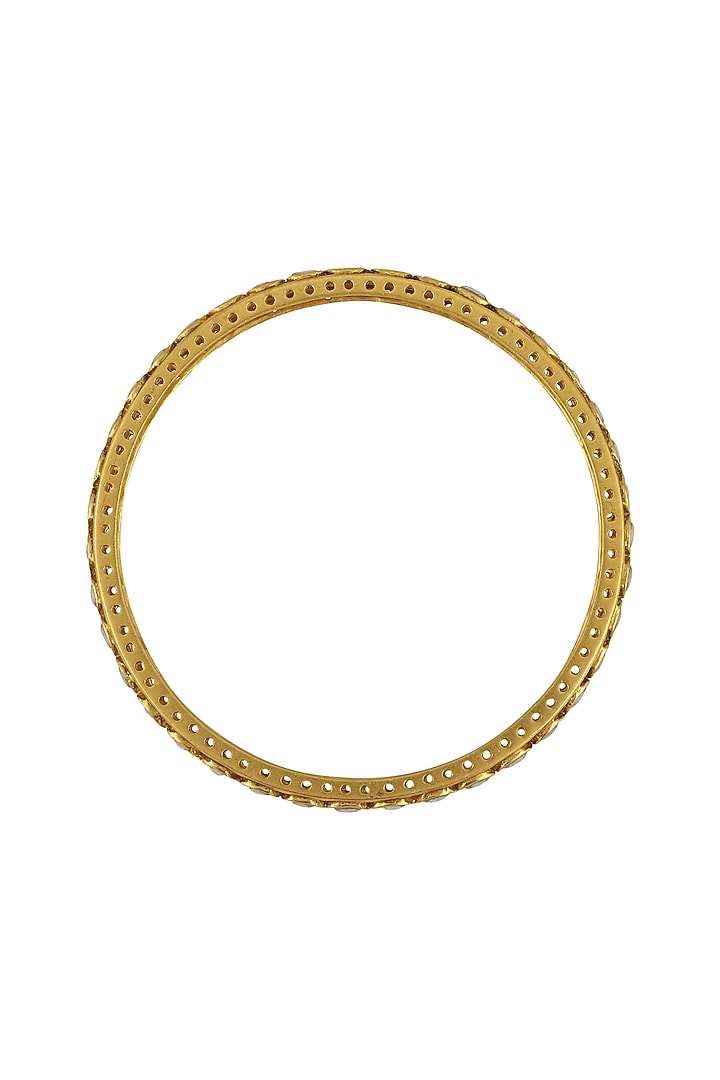 Gold Finish Glass Handcrafted Bangle In Sterling Silver by Tribe Amrapali at Pernia's Pop Up Shop