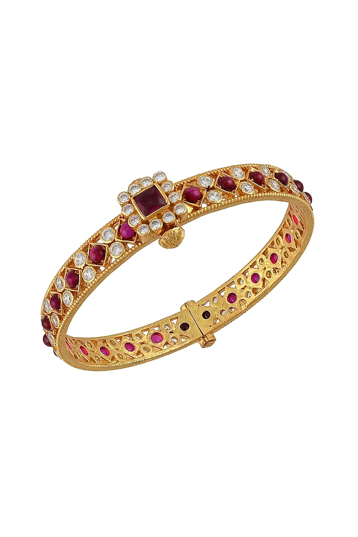 Gold Finish Handcrafted Bangle by Tribe Amrapali