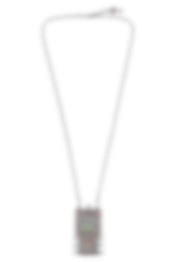 Oxidised Silver Finish Hand Painted Necklace by Tribe Amrapali at Pernia's Pop Up Shop