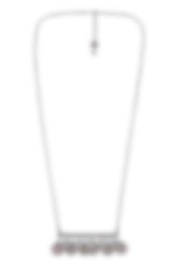 Oxidised Silver Finish Enameled Coin Necklace by Tribe Amrapali at Pernia's Pop Up Shop