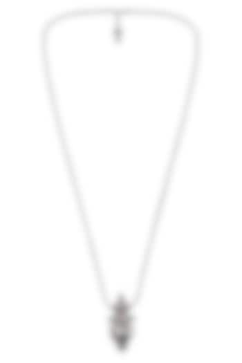 Oxidised Silver Finish Enameled Pendant Necklace by Tribe Amrapali at Pernia's Pop Up Shop