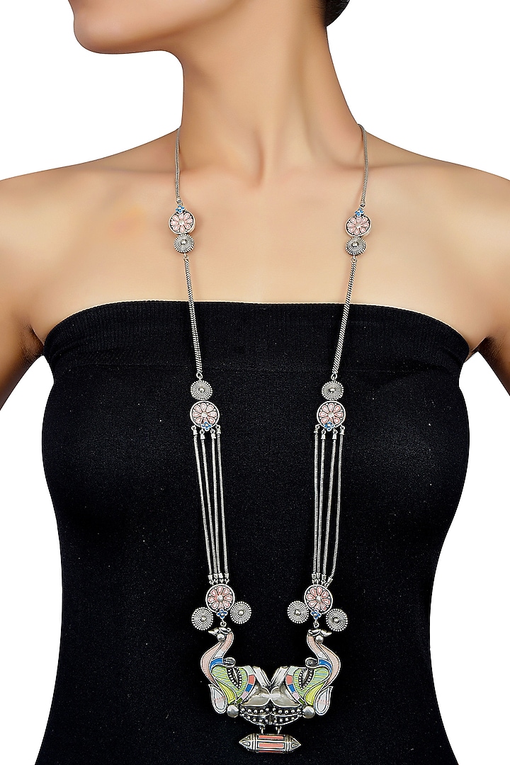 Oxidised Silver Finish Elephant Necklace by Tribe Amrapali at Pernia's Pop Up Shop