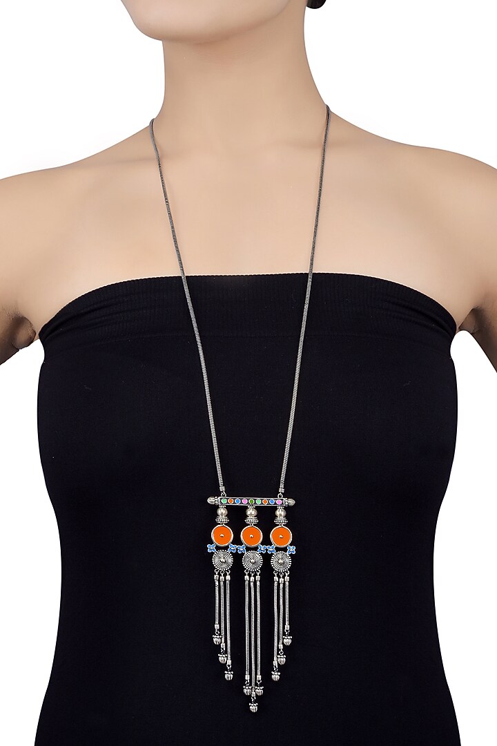 Oxidised Silver Finish Handcrafted Necklace by Tribe Amrapali at Pernia's Pop Up Shop