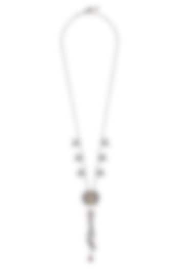 Oxidised Silver Finish Handcrafted Enameled Charm Necklace by Tribe Amrapali