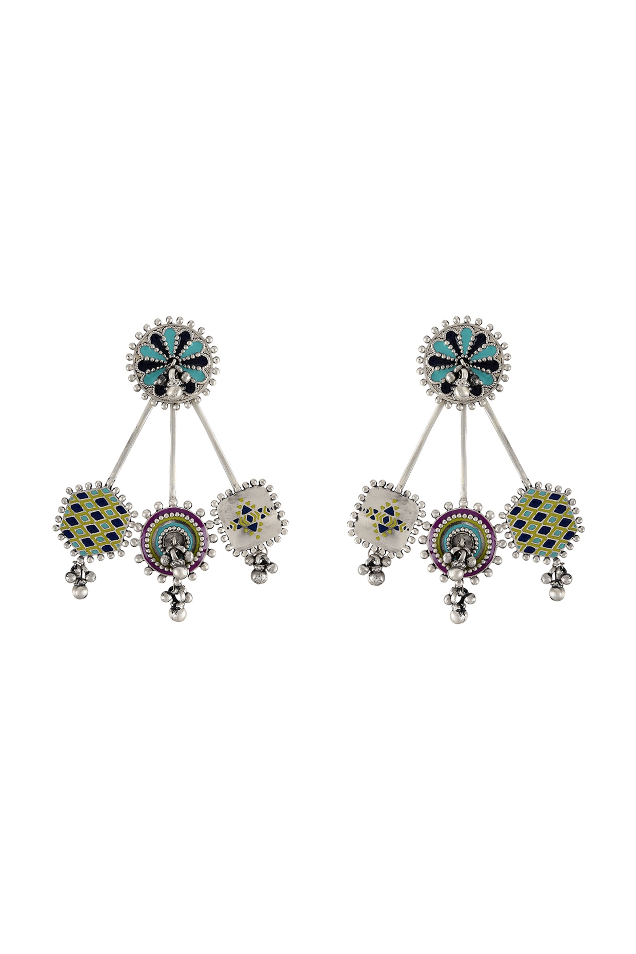 Buy TRIBE AMRAPALI Sterling Silver Oceania Drop Earrings | Shoppers Stop