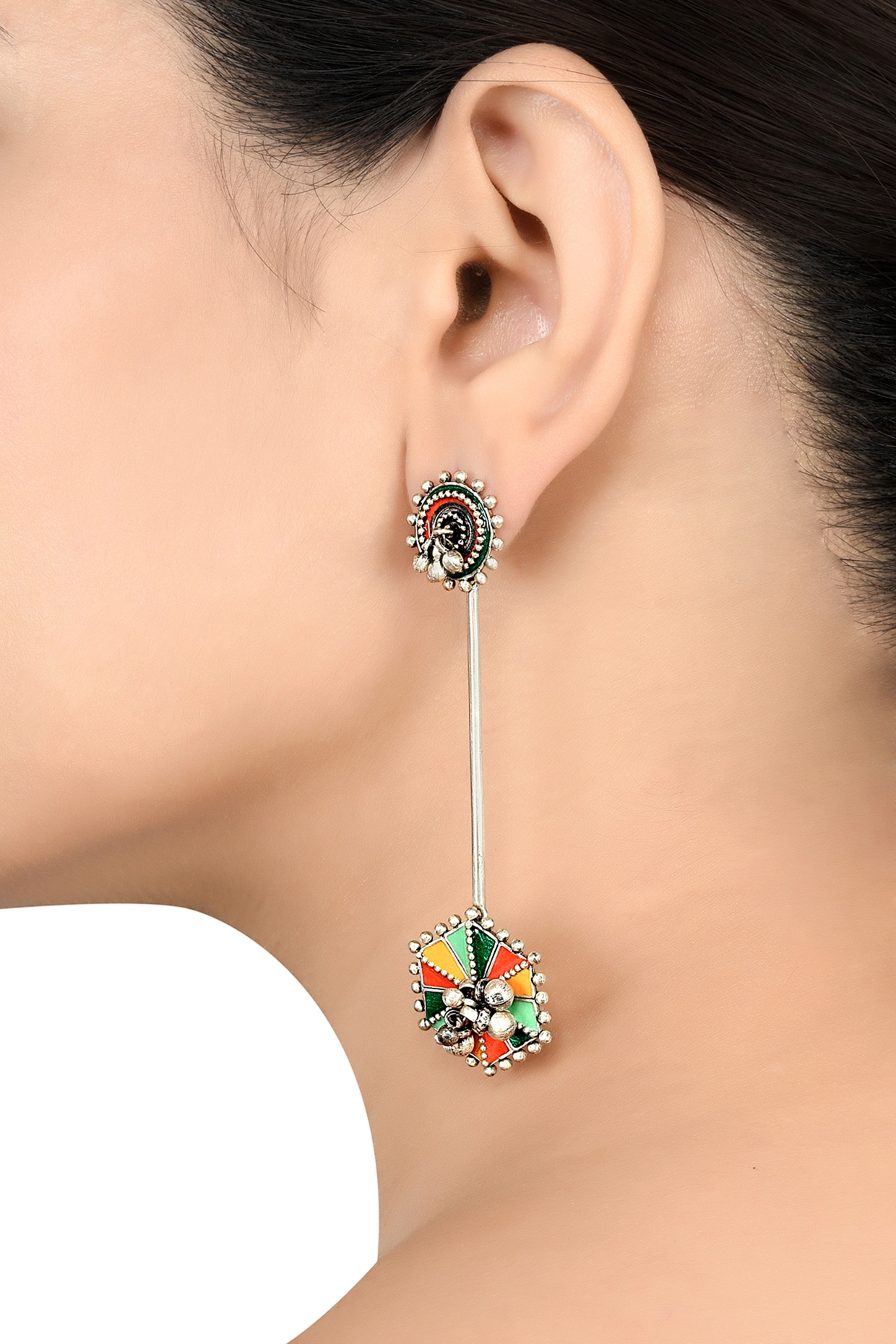 Buy TRIBE AMRAPALI Sterling Silver Zircon Ascending Earrings | Shoppers Stop