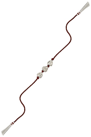 Silver Finish Handcrafted Ganesh Rakhi by Tribe Amrapali