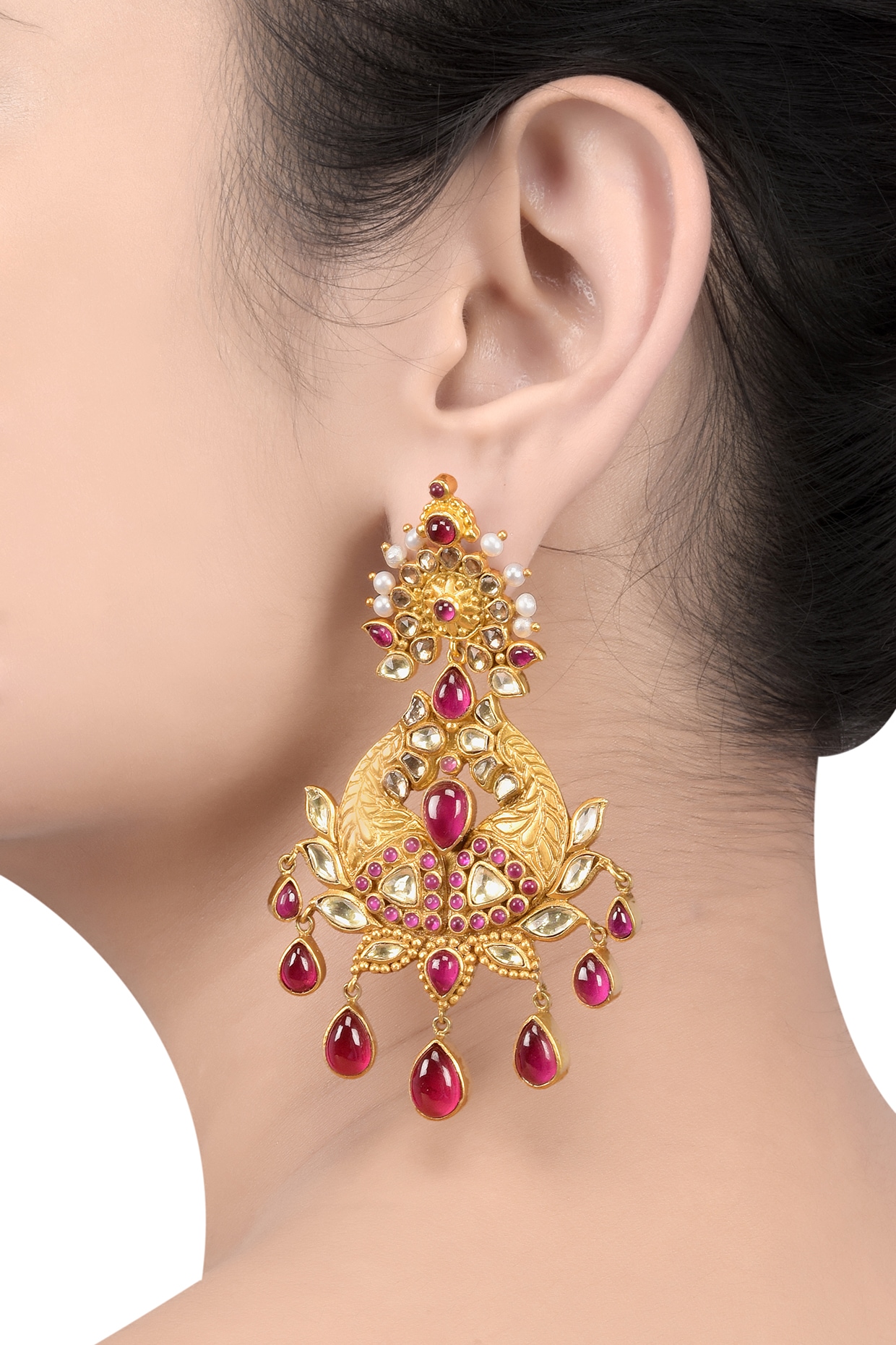 Tribe Amrapali Silver Citrine Marquise Triple Drop Earrings (TBAE-282-CT-S)  : Amazon.in: Fashion