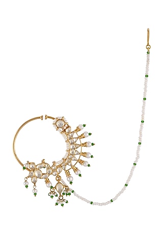 Gold Plated Glass Nose Pin by Tribe Amrapali