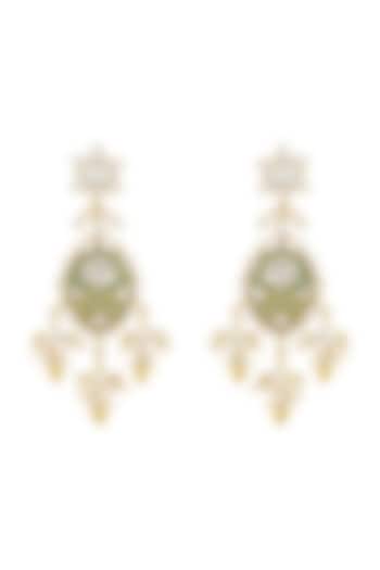 Gold Plated Pearl & Glass Earrings by Tribe Amrapali