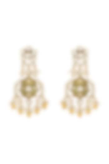 Gold Plated Pearl Earrings by Tribe Amrapali