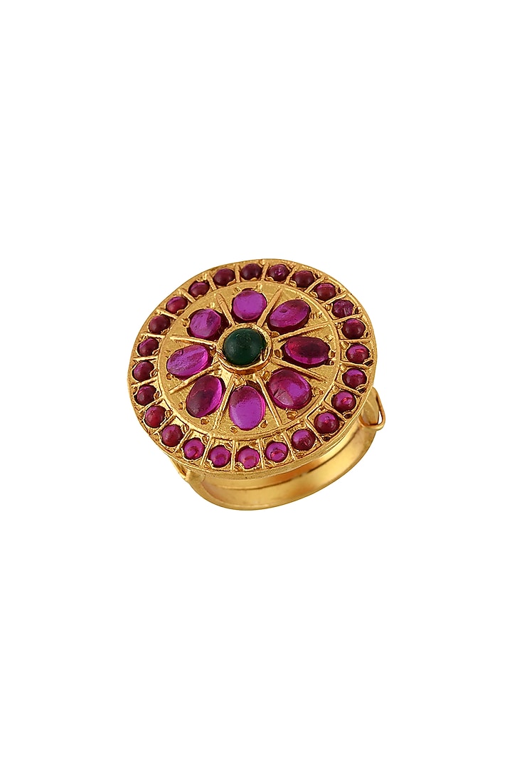 Gold Plated Glass Ring by Tribe Amrapali