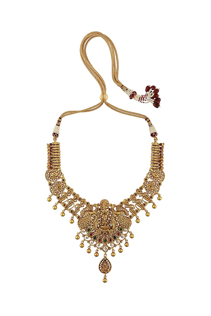 Gold Plated Glass Necklace by Tribe Amrapali