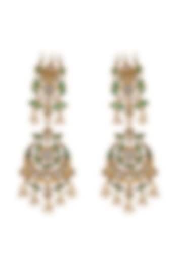 Gold Plated Pearls Dangler Earrings by Tribe Amrapali