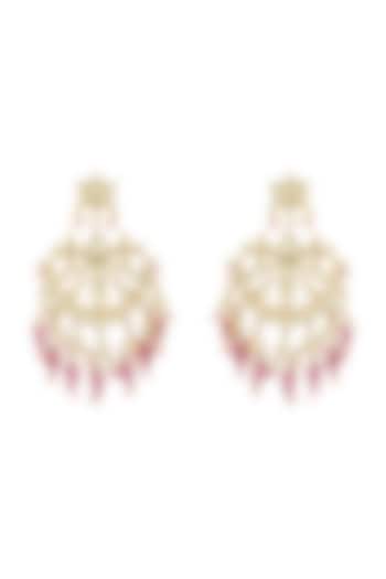 Gold Plated Earrings With Pearls by Tribe Amrapali