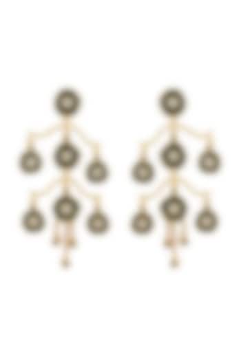 Gold Finish Handcrafted Earrings In Sterling Silver by Tribe Amrapali
