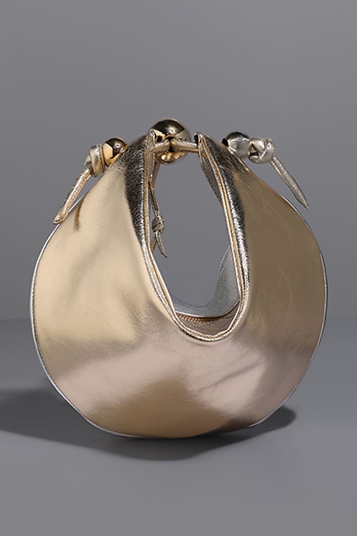 Silver & Gold Genuine Leather Shoulder Bag by Tann-ed at Pernia's Pop Up Shop