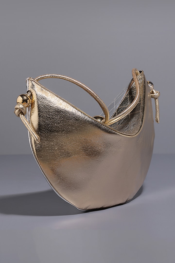 Silver & Gold Genuine Leather Shoulder Bag by Tann-ed at Pernia's Pop Up Shop