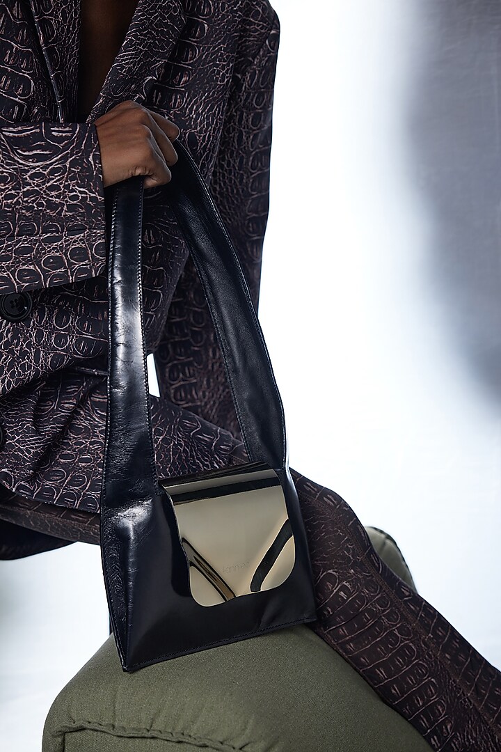 Black Genuine Leather Shoulder Bag by Tann-ed at Pernia's Pop Up Shop