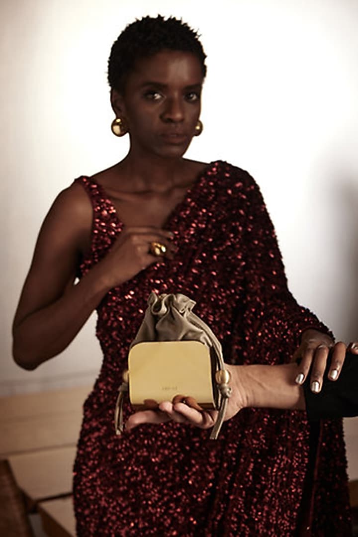 Taupe Genuine Leather Mini Bag by Tann-ed at Pernia's Pop Up Shop