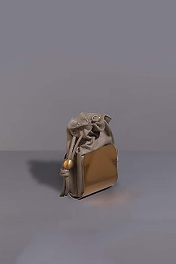 Taupe Genuine Leather Mini Bag by Tann-ed at Pernia's Pop Up Shop