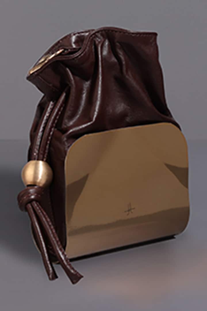 Pecan Brown Genuine Leather Mini Bag by Tann-ed at Pernia's Pop Up Shop