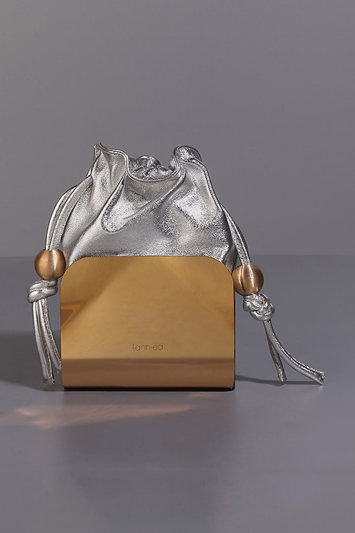 Silver Genuine Leather Mini Bag by Tann-ed
