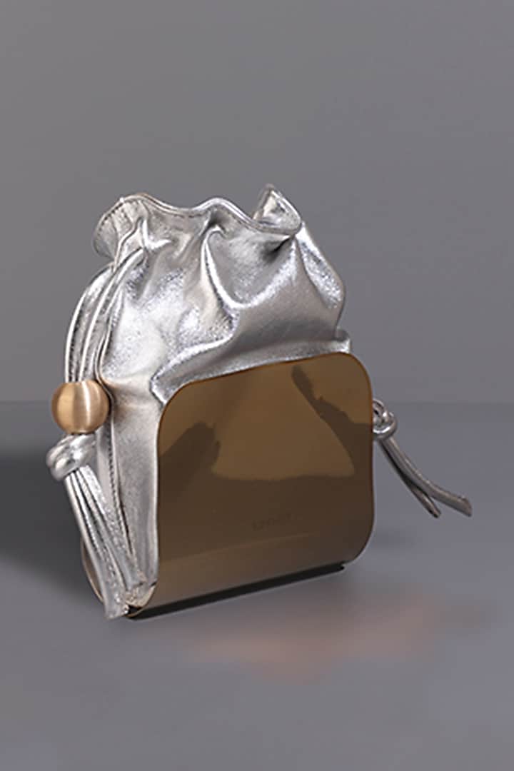 Silver Genuine Leather Mini Bag by Tann-ed at Pernia's Pop Up Shop
