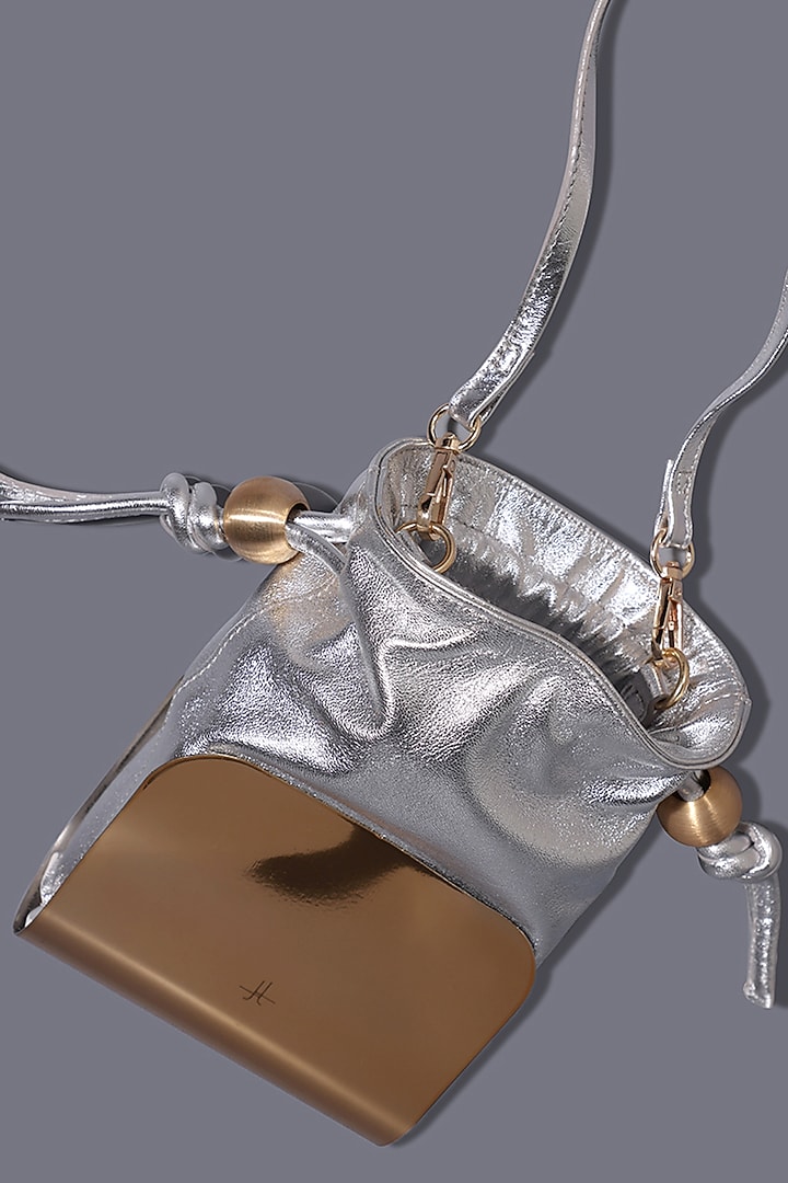 Silver Genuine Leather Mini Bag by Tann-ed at Pernia's Pop Up Shop