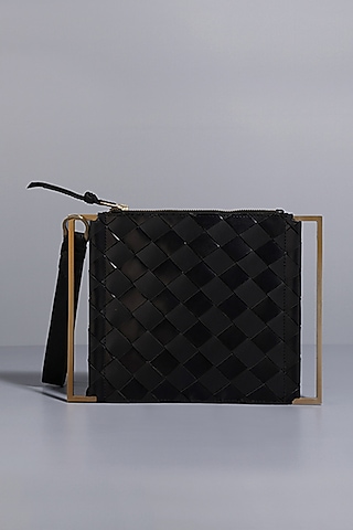 Black Genuine Leather Clutch by Tann-ed